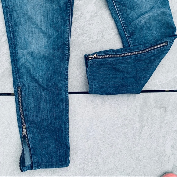 7 FAM Gwenevere Ankle Super Skinny Dark Blue Jeans - Picture 3 of 8